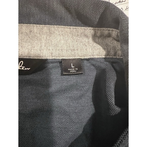 Travis Mathew Men's Polo Shirt Large Blue With Gray Pocket - Picture 7 of 7